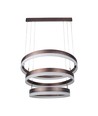 92W LED kroonluchter hanglamp, 3-staps dimbaar - 4550lm, 3000K, koffiebruin aluminium, 360 graden lichtbundel