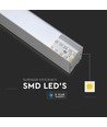 120cm 40W LED lysskinne med Samsung chip - Silver, 4000K, 120°, inkl. wireoppheng