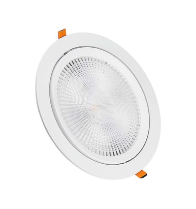 20W Ø17cm LED innfellingspanel - Samsung Chip, Hull: Ø14,5 cm, 6400K, hvit kant