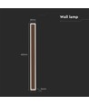 Applique murale allongée Corten, LED 17W - 4000K, IP65, utilisée à l'intérieur et à l'extérieur.