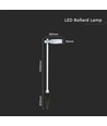 6W LED bolderkar / tuinlamp, RA90 - Wit, IP65, 4000K, 102,5cm hoog, incl. lichtbron