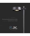 6W LED havelampe bedlampe, sort, 102,5 cm - IP65, RA90, 4000K, aluminium