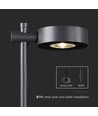 6W LED havelampe bedlampe, sort, 102,5 cm - IP65, RA90, 4000K, aluminium