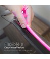 Neon Flex 12W/m 24V - Rose, rouleau de 10m