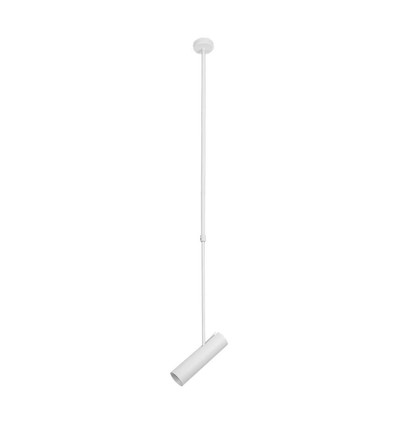 Suspension GU10 en aluminium blanc - Cylindrique, longueur réglable jusqu'à 1,2m, sans source lumineuse