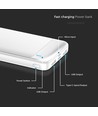 10000mAh Power Bank, 22.5W Fast Charger - Hvid, Aluminium, 2x USB, 1x Type-C, Li-Pol