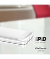 10000mAh Power Bank, 22.5W Fast Charger - Vit, Aluminium, 2x USB, 1x Type-C, Li-Pol