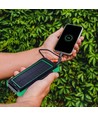 10000mAh Solar Wireless Powerbank, 10W - Sort, aluminium, solcelleopladning