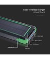 Powerbank Solaire Sans Fil 10000mAh, 10W - Noir, aluminium, charge solaire