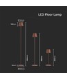 LED-lampe 4W - 4400mA batteri, 3000K, IP54, Corten hylster