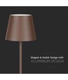 Lampadaire LED 4W, rechargeable - IP54, Corten, touch dimmable, hauteur réglable 50-130cm, charge USB