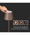 4W LED vloerlamp, oplaadbaar - IP54, Corten, touch dimbaar, verstelbare hoogte 50-130cm, USB-opladen