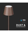Lampadaire LED 4W, rechargeable - IP54, Corten, touch dimmable, hauteur réglable 50-130cm, charge USB