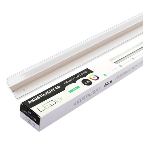 Outlet: 90 cm LED Troldtekt Skinne - 27W, Akustilight, Planforsenket, 24V