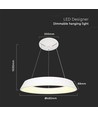 Suspension LED design 48W, dimmable - Ø48,5cm, 360 degrés, blanc, rond, avec source lumineuse
