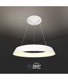 Suspension LED design 48W, dimmable - Ø48,5cm, 360 degrés, blanc, rond, avec source lumineuse