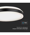 42W LED designer taklampe - Rund, sort, 4400lm, 4000K, TRIAC dimbar, IP20