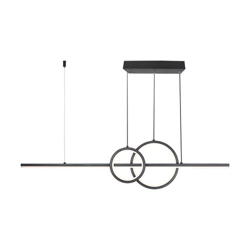 17W LED pendellamp, zwart design - 1500lm, 4000K, Ø91,5cm, IP20, geïntegreerde LED