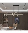 17W LED pendel, sort design - 1500lm, 4000K, Ø91,5cm, IP20, indbygget LED