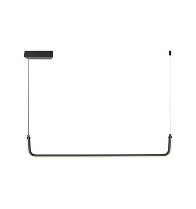 12W U-vormige LED pendellamp - 4000K, zwart, 1200lm, 360 graden licht, 90,5 x 14cm