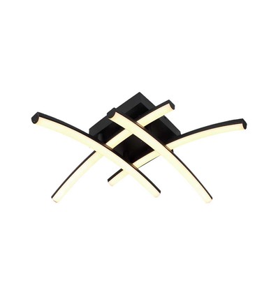 24W designer LED loftslampe - Sort, 3000K, Ø45cm, moderne design, inkl. lyskilde