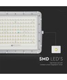 180W LED solcelle lyskaster, 4000K - Inkl. 20W solcellepanel, IP65, fjernkontroll, hvit