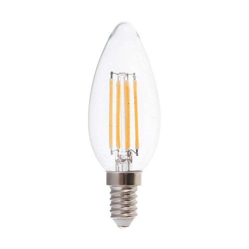E14 5,5W LED filament kaarslamp - Dimbaar, helder, warm wit, 110lm/W