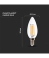 E14 5,5W LED filament kaarslamp - Dimbaar, helder, warm wit, 110lm/W