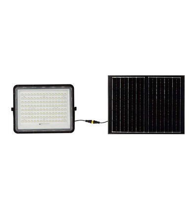 20W solcelle projektør med sensor og fjernbetjening - 1800lm, IP65, 4000K, sort kabinet