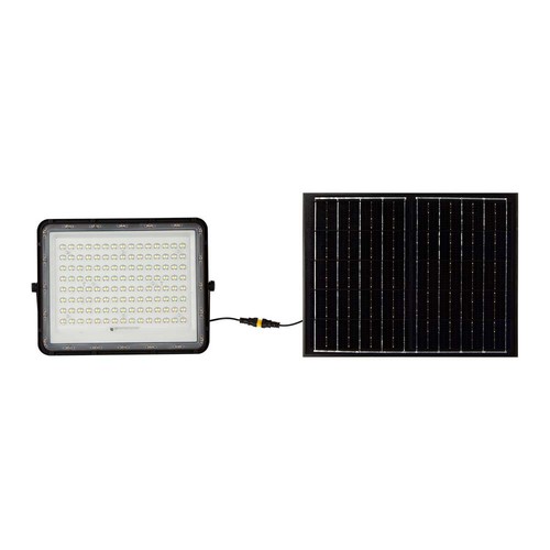 20W LED breedstraler op zonne-energie - IP65, 4000K, zwart, incl. zonnepaneel en afstandsbediening