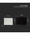 20W LED solcelle lyskaster - IP65, 4000K, sort, inkl. solpanel og fjernkontroll