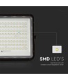 20W LED solcelle lyskaster - IP65, 4000K, sort, inkl. solpanel og fjernkontroll