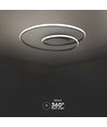 Plafonnier LED design 48W - 5150lm, Triac dimmable, Ø60cm, noir, 4000K