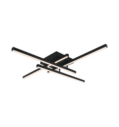 38W LED Metal Loftlampe - 850x850xH105mm, 3000K, sort hus