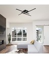 38W LED Metal Loftlampe - 850x850xH105mm, 3000K, sort hus