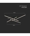 38W LED Metal Loftlampe - 850x850xH105mm, 3000K, sort hus