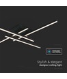 38W LED Metal Loftlampe - 850x850xH105mm, 3000K, sort hus