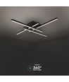 38W LED Metal Loftlampe - 850x850xH105mm, 3000K, sort hus