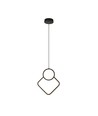 Suspension LED 12W, design losange blanc - 105lm/W, 28x180cm, lustre moderne