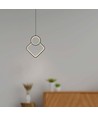 Suspension LED 12W, design losange blanc - 105lm/W, 28x180cm, lustre moderne