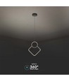 12W LED pendel, hvidt rombe-design - 105lm/W, 28x180cm, moderne lysekrone
