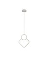 Suspension LED 12W blanche - 28x180cm, 4000K, design losange moderne, source lumineuse incluse