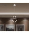 12W hvid pendel loftlampe - 28x180cm, 4000K, moderne rombe design, inkl. lyskilde
