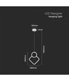 12W hvid pendel loftlampe - 28x180cm, 4000K, moderne rombe design, inkl. lyskilde