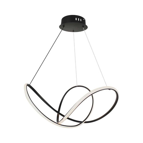 49W LED decoratieve pendellamp, dimbaar - Ø70cm, 5220lm, 3000K, zwarte behuizing, IP20