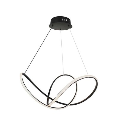 49W LED decoratieve pendellamp, dimbaar - Ø70cm, 5220lm, 3000K, zwarte behuizing, IP20