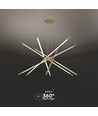 42W LED designer pendellamp, goud - Dimbaar, 12 buizen, 3000K, 85x31x120cm
