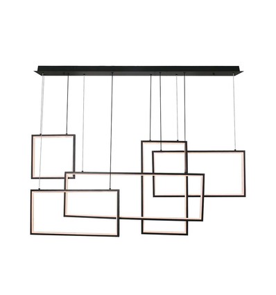 Suspension LED design 45W - 120cm, 4800lm, noir, blanc chaud, IP20