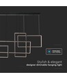 45W LED designer pendel - 120cm, 4800lm, sort, varm hvid, IP20