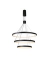 46W LED pendel med 3 ringe, dæmpbar - 4900lm, 3000K, sort, moderne design